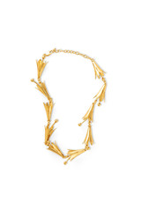 Front product shot of the Oroton Lilium Necklace in Shiny Gold and Brass for Women