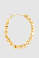 Front product shot of the Oroton Tulip Necklace in Gold and Brass for Women .