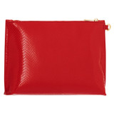 Back product shot of the Oroton Mia Texture Pouch in True Red and Textured leather for Women