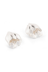 Front product shot of the Oroton Tulip Earrings in Silver and Brass for Women