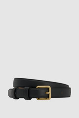 Front product shot of the Oroton Florence 20MM Belt in Black and Smooth leather for Women .