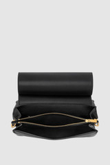 Internal product shot of the Oroton Elm Medium Satchel in Black and Smooth Pebble Leather for Women .