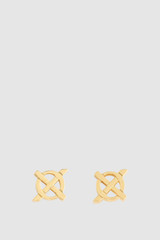 Front product shot of the Oroton Leah Stud Earrings in Gold and Stainless Steel for Women .