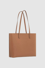 Back product shot of the Oroton Polly Medium Zip Tote in Tan and Premium pebble leather for Women .