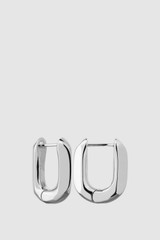 Front product shot of the Oroton Lacey Small Hoops in Silver and Premium brass material for Women .