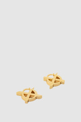 Front product shot of the  Leah Hoop Earrings in Gold and Stainless Steel for Women .