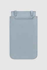 Back product shot of the Oroton Margot Phone Crossbody in Dusk Blue and Pebble leather for Women .