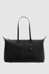 Front product shot of the Oroton Lilly Weekender Tote in Black and Pebble leather for Women .