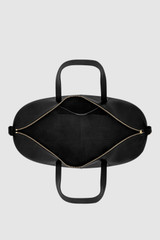 Internal product shot of the Oroton Lilly Weekender Tote in Black and Pebble leather for Women .