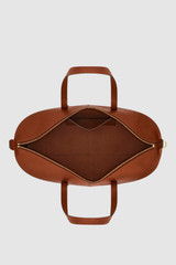 Internal product shot of the Oroton Lilly Weekender Tote in Cognac and Pebble leather for Women .