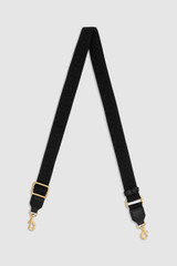 Front product shot of the Oroton Logo Narrow Webbing Strap in Black/Black and Smooth leather for Women .