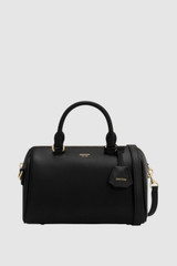 Front product shot of the Oroton Harvey Mini Barrel in Black and Smooth leather for Women .