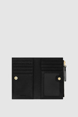 Internal product shot of the Oroton Eve 12 Credit Card Zip Wallet in Black and Pebble leather for Women .