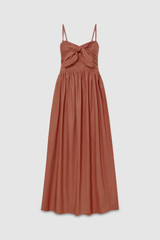 Front product shot of the Oroton Lace Trim Sundress in Wicker and 100% cotton for Women .