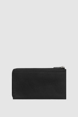 Back product shot of the Oroton Jude Travel Wallet in Black and Pebble leather for Men .