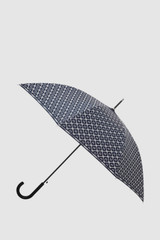 Front product shot of the Oroton Parker Large Umbrella in Denim Blue and Printed polyester material for Women .