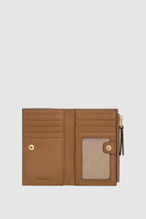 Internal product shot of the Oroton Eve 12 Credit Card Zip Wallet in Tan and Premium pebble leather for Women .