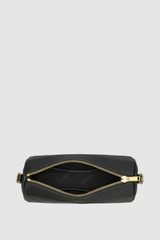 Internal product shot of the Oroton Harvey Signature Baguette Crossbody in Black and Nylon canvas base cloth material with PVC coating (70% PVC, 30% polyester) for Women .