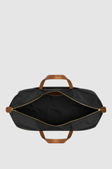 Internal product shot of the Oroton Lilly Nylon Weekender Tote in Black/Cognac and Nylon fabric for Women .