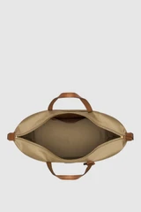 Internal product shot of the Oroton Lilly Nylon Light Weight Tote Bag in Mushroom/Cognac and Nylon fabric for Women .