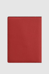 Back product shot of the Oroton Eve Passport Cover in Dark Ruby and Pebble leather for Women .