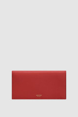 Front product shot of the Oroton Eve Soft Fold Wallet in Dark Ruby and Premium pebble leather for Women .