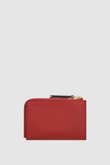 Back product shot of the Oroton Eve Pouch With Key Ring in Dark Ruby and Premium pebble leather for Women .