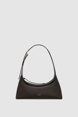Front product shot of the Oroton Cinder Mini Baguette in Mahogany and Crackle leather exterior for Women .
