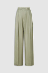 Front product shot of the Oroton Pleat Pant in Laurel and 58% Viscose 42% Linen for Women . IP:1