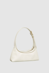 Back product shot of the Oroton Cinder Mini Baguette in Antique Cream and Crackle leather exterior for Women .