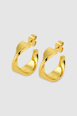 Front product shot of the Oroton Ribbon Hoops in Gold and  for Women