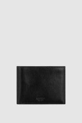 Front product shot of the Oroton Marcus Veg 8 Credit Card Wallet in Black and Vegetable Tanned Leather for Men .