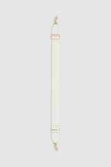 Front product shot of the Oroton Logo Bag Strap in Clotted Cream and Premium leather and webbing material for Women .