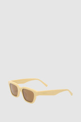 Front product shot of the Oroton Pandora Sunglasses in Custard and Acetate material for Women .