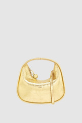 Front product shot of the Oroton Clara Mini Bag in Gold and Metallic crinkle leather for Women .