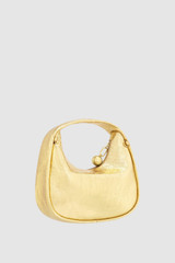 Back product shot of the Oroton Clara Mini Bag in Gold and Metallic crinkle leather for Women .