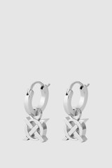 Front product shot of the Oroton Leah Charm Hoop Earrings in Silver and Brass for Women .