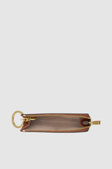 Internal product shot of the Oroton Harvey Signature Pouch With Keyring in Black/Cognac and Nylon canvas base cloth material with PVC coating (70% PVC, 30% polyester) for Women .