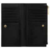 Internal product shot of the Oroton Harvey Signature Slim Zip Wallet in Black and Nylon canvas base cloth material with PVC coating (70% PVC, 30% polyester) for Women .