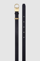 Detail product shot of the Oroton Ali Reversible Belt in Brass-Navy/Mushroom and Premium smooth leather for Women .