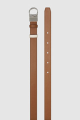 Detail product shot of the Oroton Ali Reversible Belt in Silver-Tan/Cream and Premium smooth leather for Women .