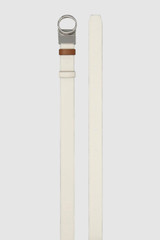 Detail product shot of the Oroton Ali Reversible Belt in Silver-Tan/Cream and Premium smooth leather for Women .