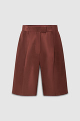 Front product shot of the Oroton Tailored Short in Barn Red and 100% Silk for Women