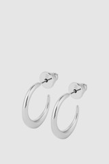 Front product shot of the Oroton Nicole Small Stud Hoop in Silver and Stainless Steel for Women .