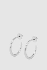 Front product shot of the Oroton Nicole Large Stud Hoop in Silver and Stainless Steel for Women .