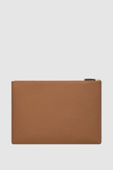 Back product shot of the Oroton Dylan 15" Laptop Pouch in Tan and  for Women .