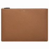 Front product shot of the Oroton Dylan 15" Laptop Pouch in Tan and  for Women .