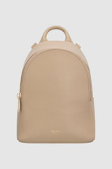 Front product shot of the Oroton Inez Mini Backpack in Fawn and Premium saffiano leather for Women .