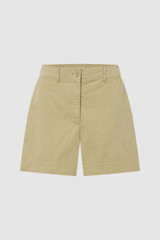 Front product shot of the Oroton Alfie Carpenter Short in Wheat and Crafted from cotton twill  for Women .