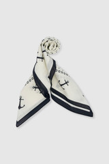 Internal product shot of the Oroton Mini Dot Cotton Bandana in Ecru and Made from 100% cotton voile  for Women